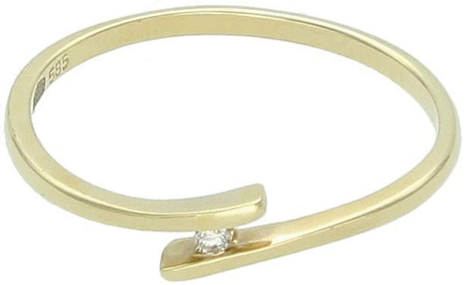 Złoty pierścionek z brylantem 585 – Delikatna Klasyka  Rozmiar 14.jpg